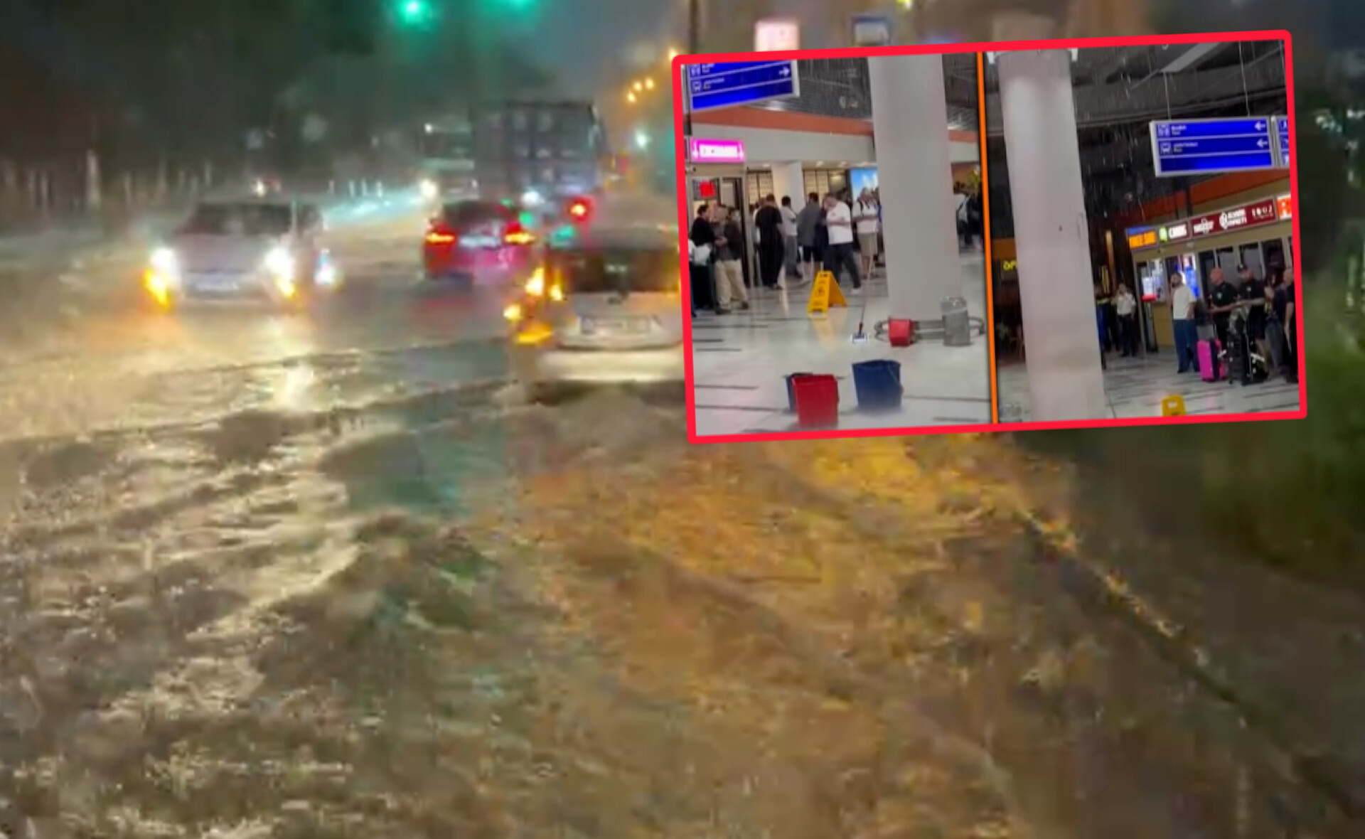Tbilisidə güclü leysan: yolları su basdı, Hava Limanında evakuasiya elan edildi