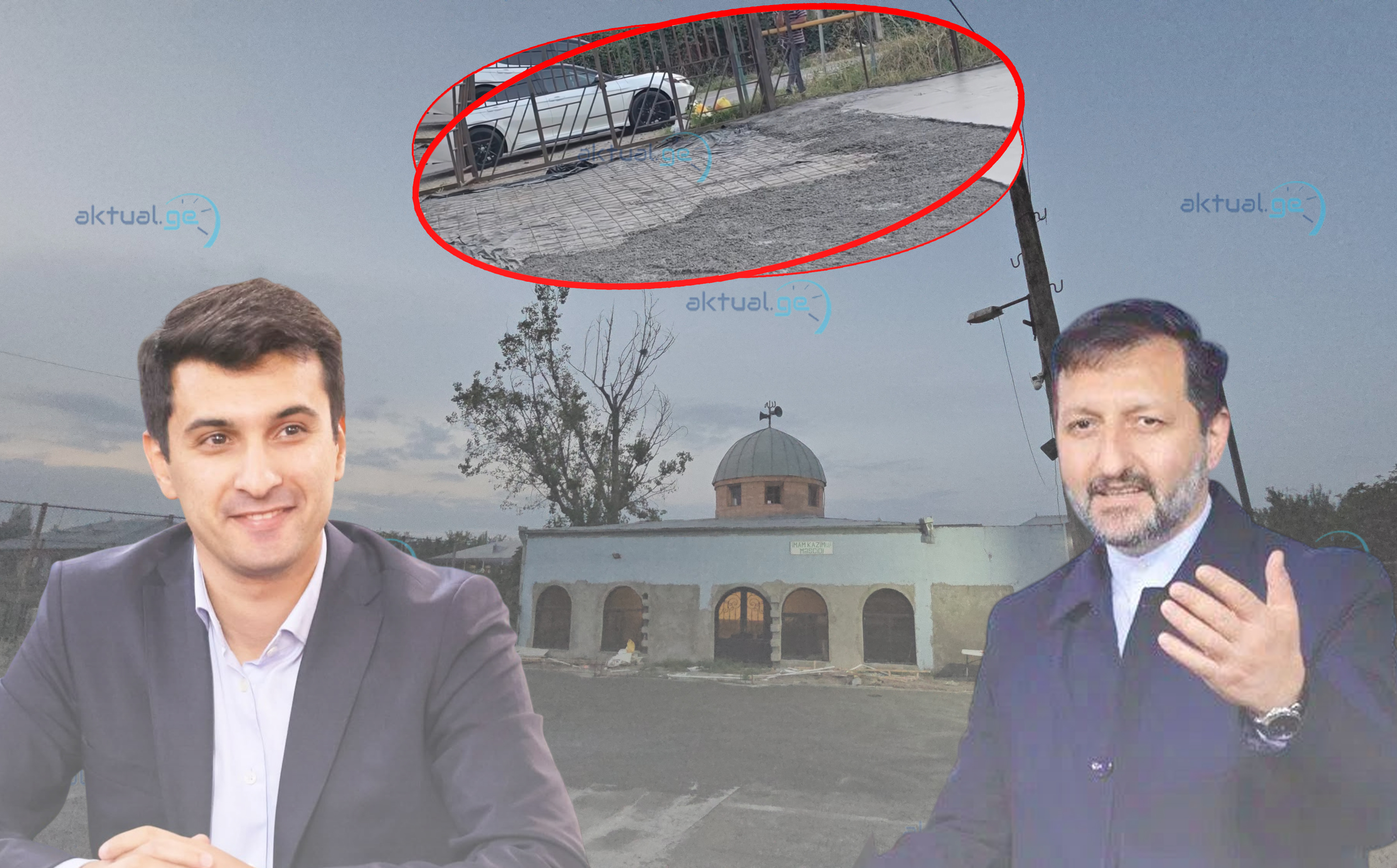 Marneulinin Sabirkənd kəndində məscidin qarşısında işlər yarımçıq qaldı | Marneuli meri və şeyx susur - VİDEO