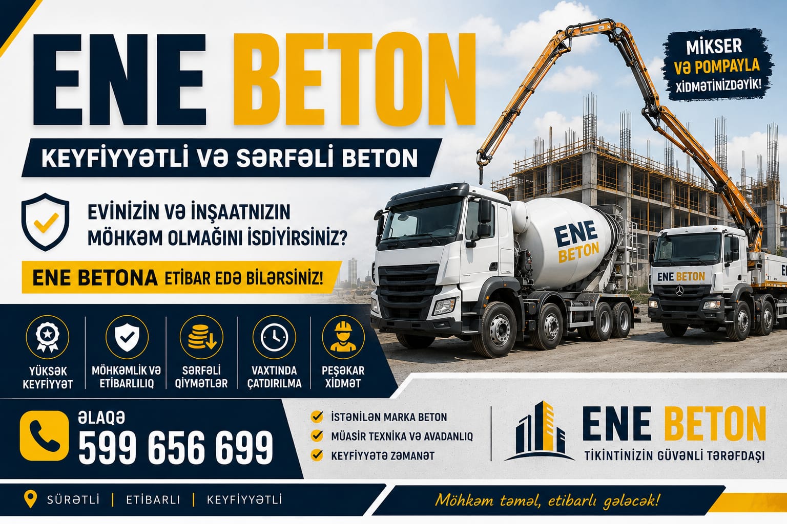 Marneulidəki bir sıra çoxmərtəbəli yaşayış binalarının beton təchizatını həyata keçirən: 
